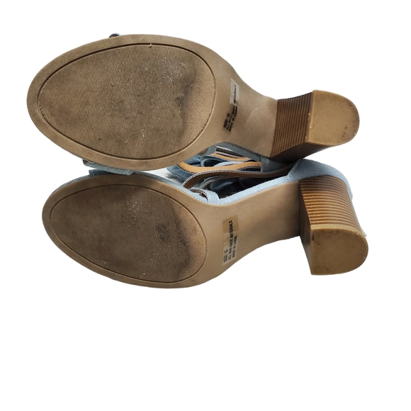 Charlotte Rusee Strappy Block Heels Chunky Retro Neutral Size 6 - Picture 9 of 10